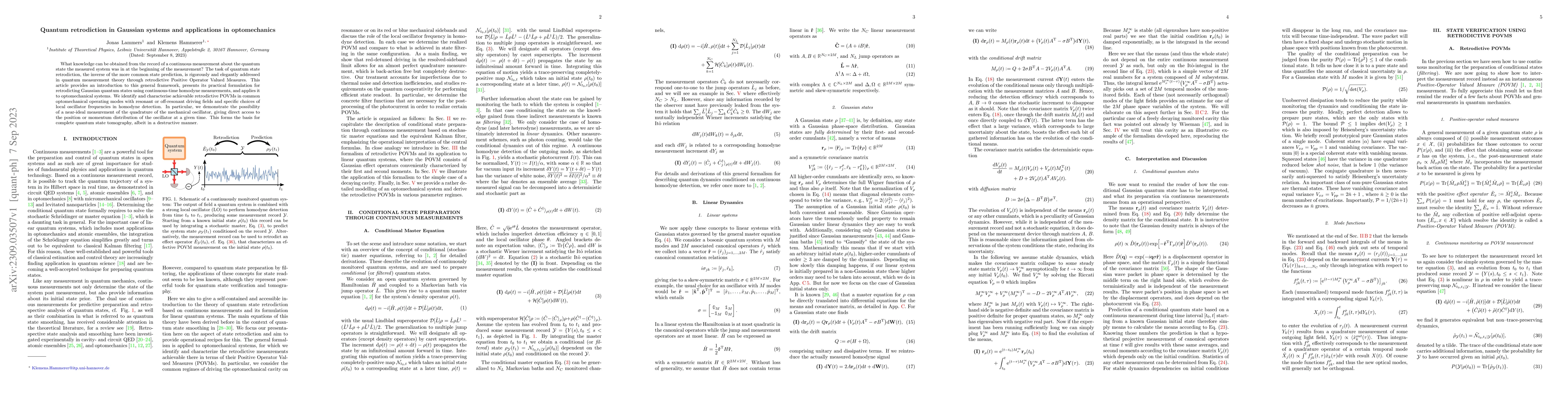 Thumbnail for Quantum retrodiction in Gaussian systems and applications in
  optomechanics