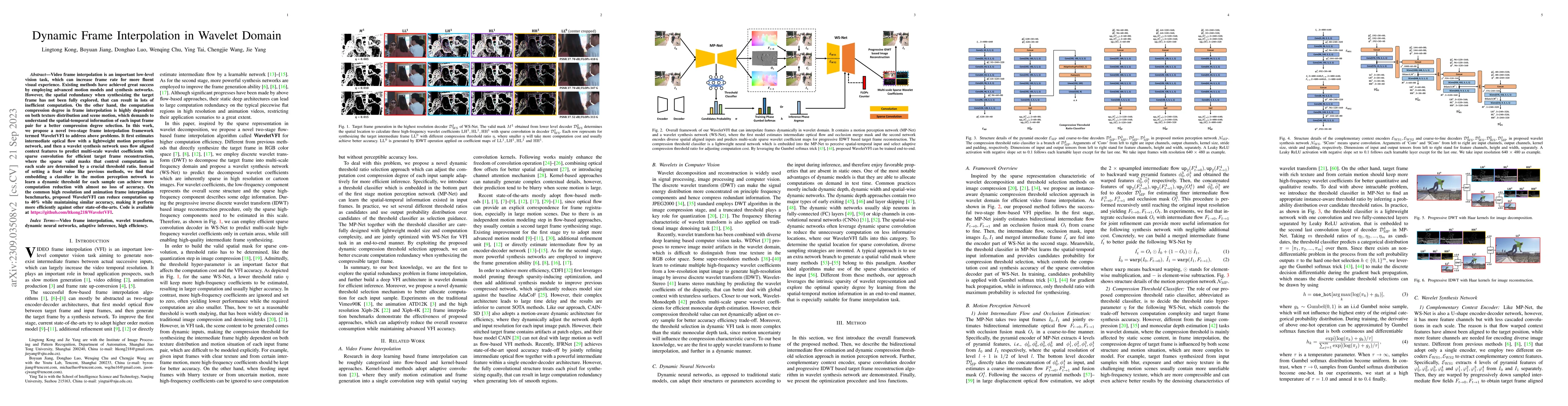 Thumbnail for Dynamic Frame Interpolation in Wavelet Domain