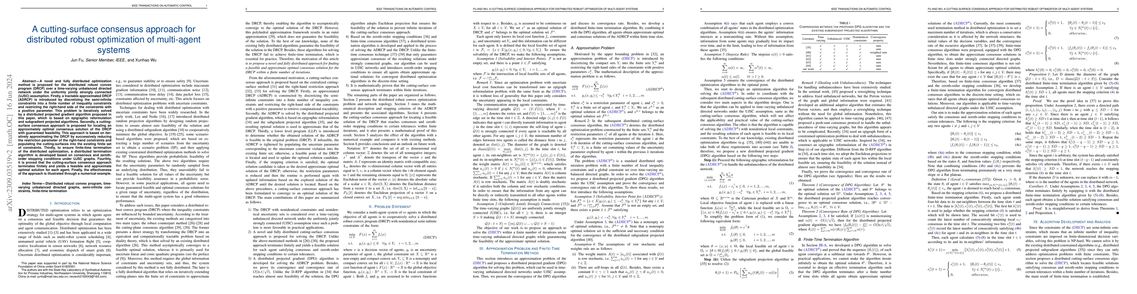 Thumbnail for A cutting-surface consensus approach for distributed robust optimization
  of multi-agent systems