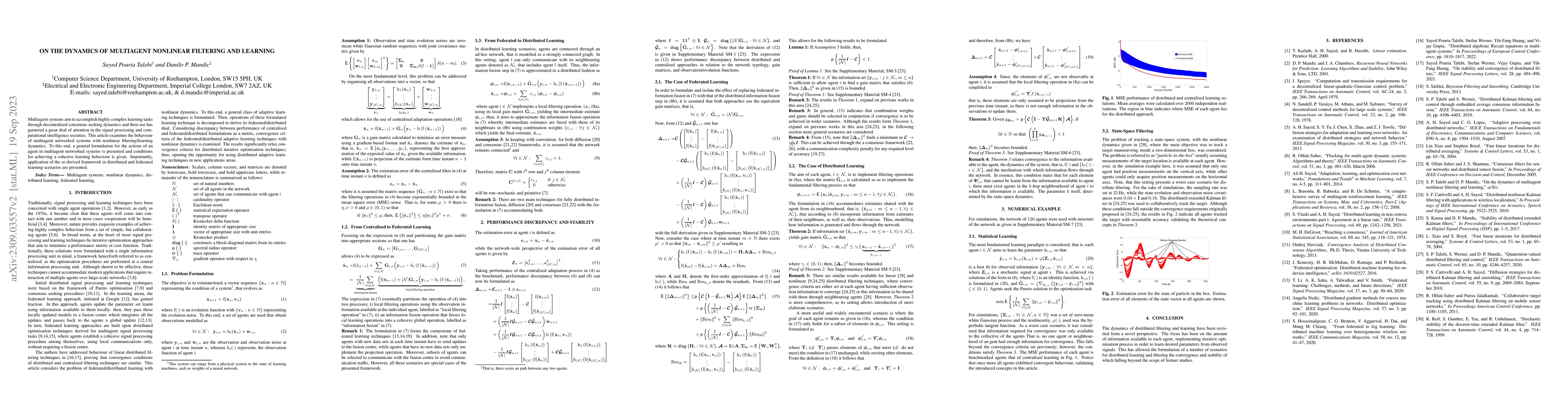 Thumbnail for On the dynamics of multi agent nonlinear filtering and learning