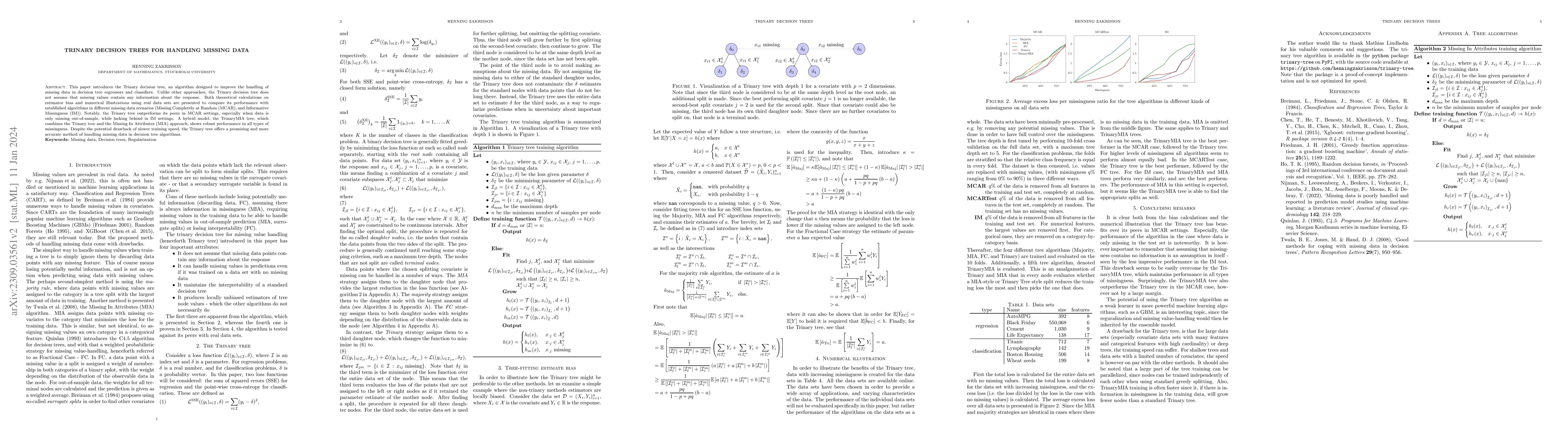 Thumbnail for Trinary Decision Trees for handling missing data