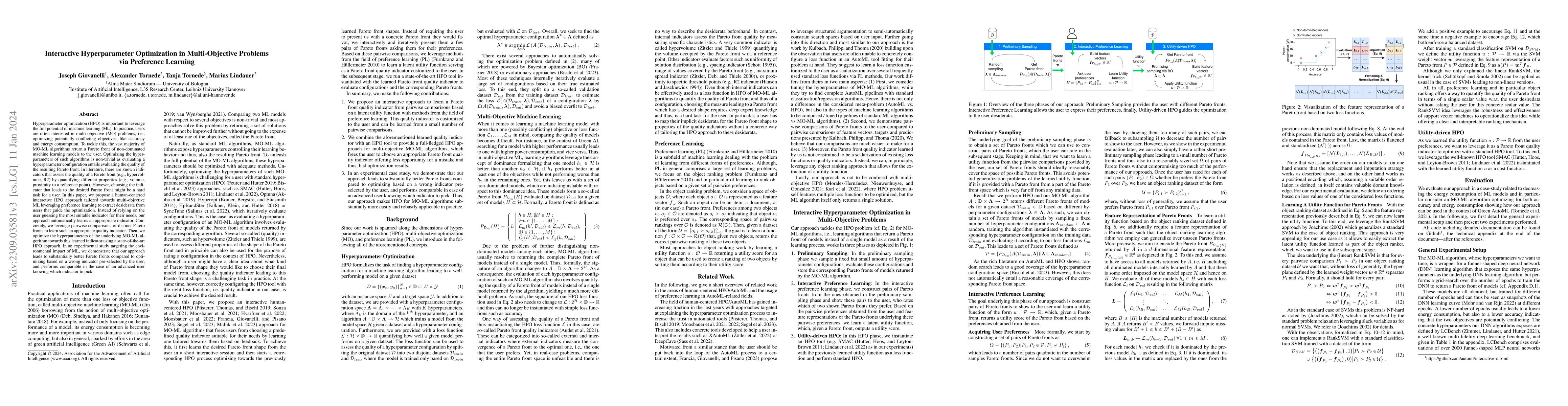 Thumbnail for Interactive Hyperparameter Optimization in Multi-Objective Problems via
  Preference Learning