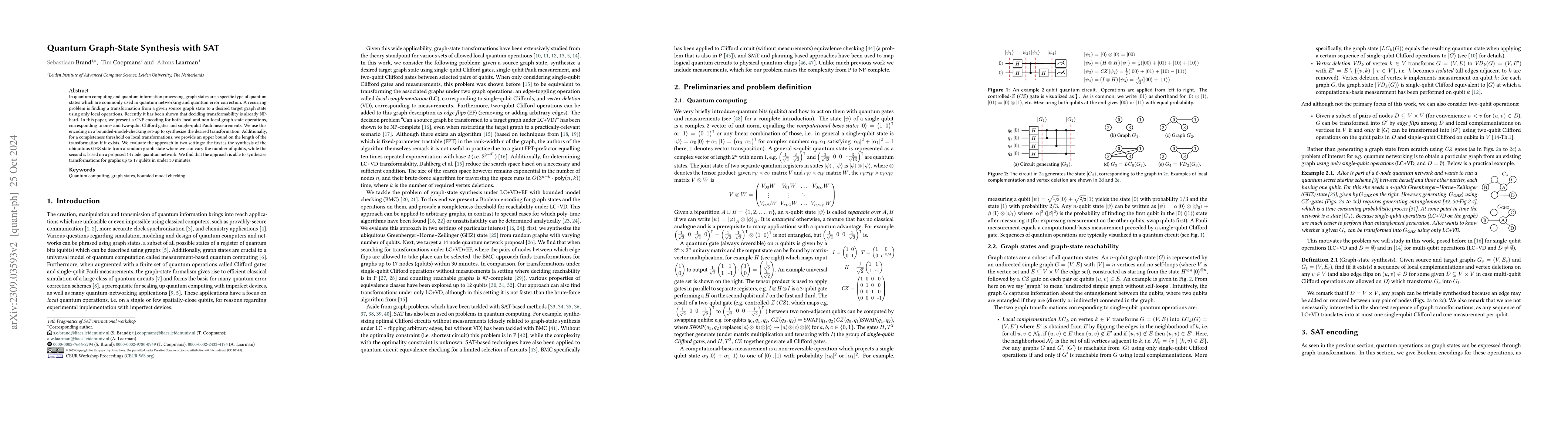 Thumbnail for Quantum Graph-State Synthesis with SAT
