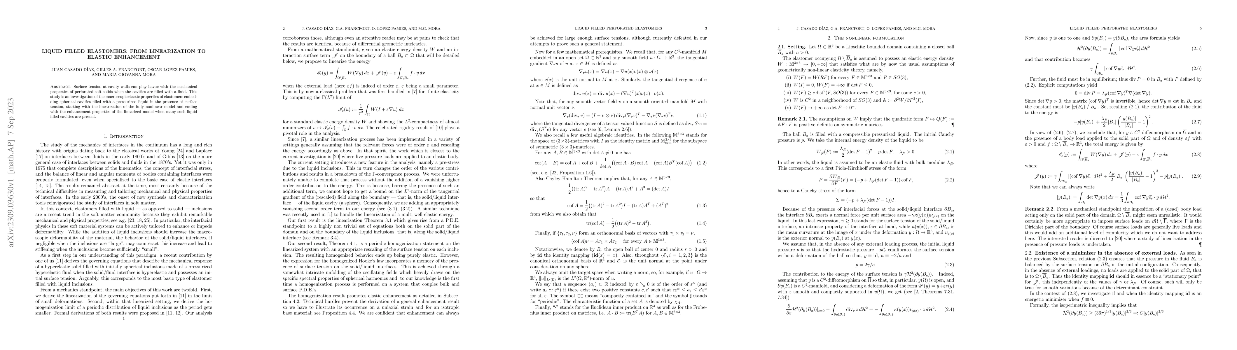 Thumbnail for Liquid Filled Elastomers: From Linearization to Elastic Enhancement