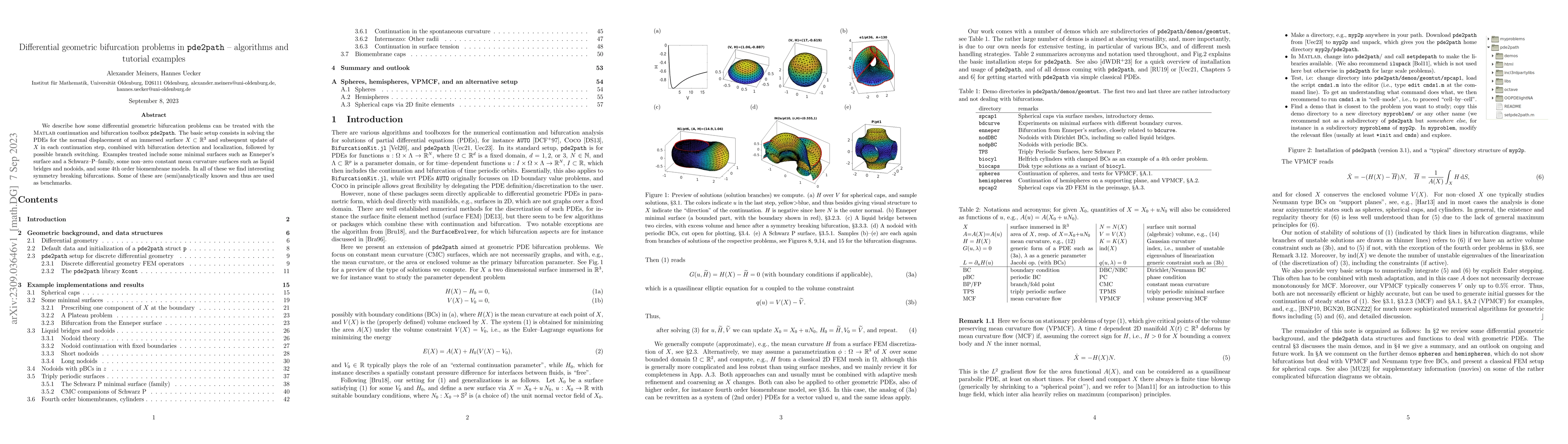 Thumbnail for Differential geometric bifurcation problems in pde2path -- algorithms
  and tutorial examples