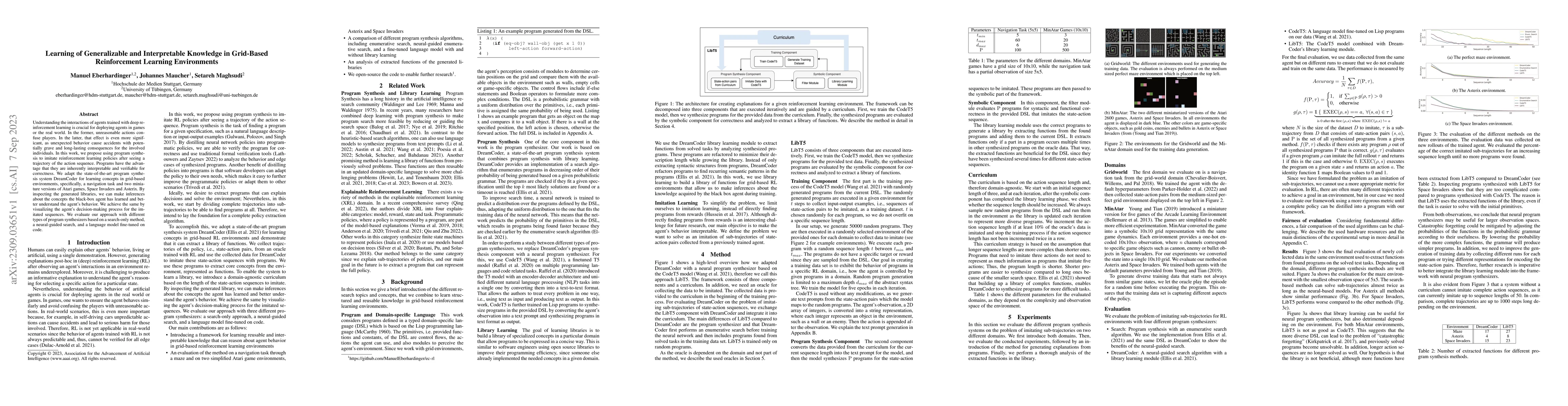 Thumbnail for Learning of Generalizable and Interpretable Knowledge in Grid-Based
  Reinforcement Learning Environments