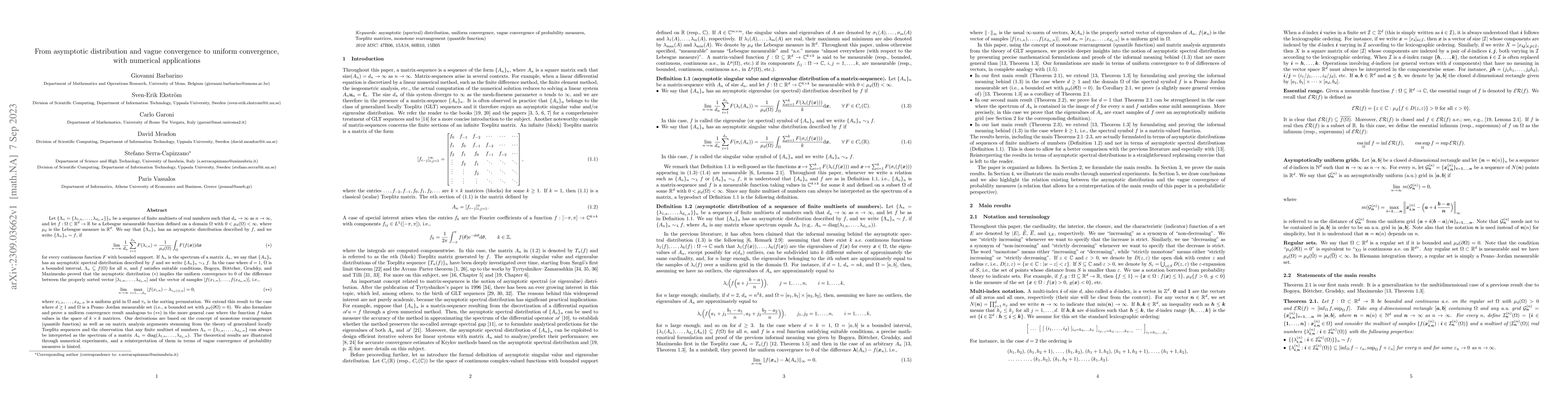 Thumbnail for From asymptotic distribution and vague convergence to uniform
  convergence, with numerical applications