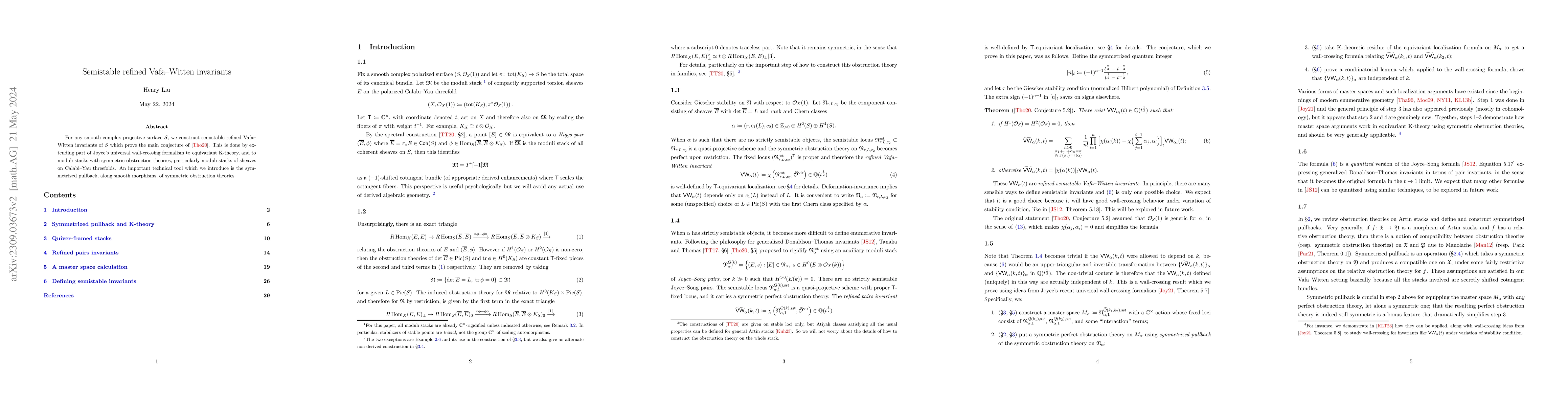 Thumbnail for Semistable refined Vafa-Witten invariants