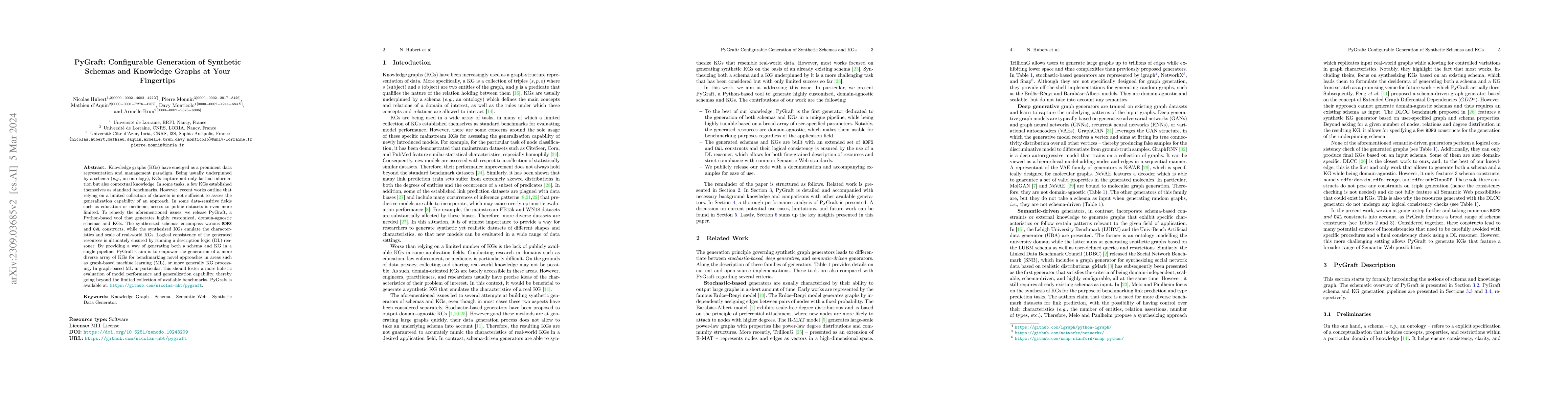 Thumbnail for PyGraft: Configurable Generation of Synthetic Schemas and Knowledge
  Graphs at Your Fingertips