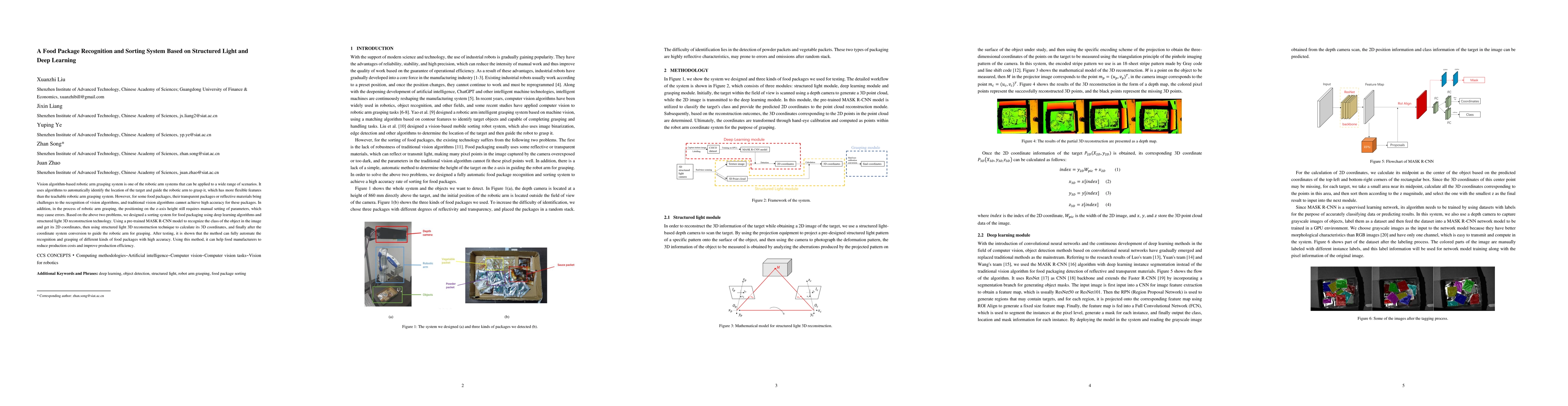 Thumbnail for A Food Package Recognition and Sorting System Based on Structured Light
  and Deep Learning