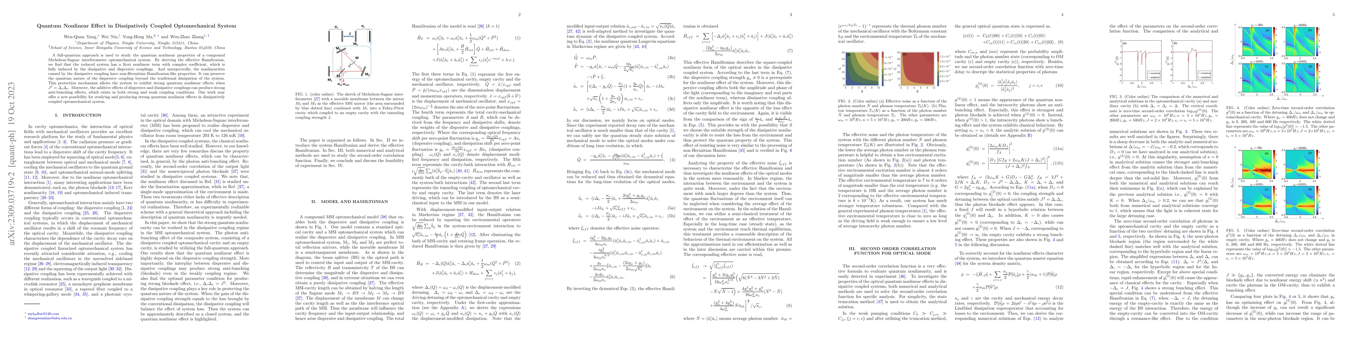 Thumbnail for Quantum Nonlinear Effect in Dissipatively Coupled Optomechanical System