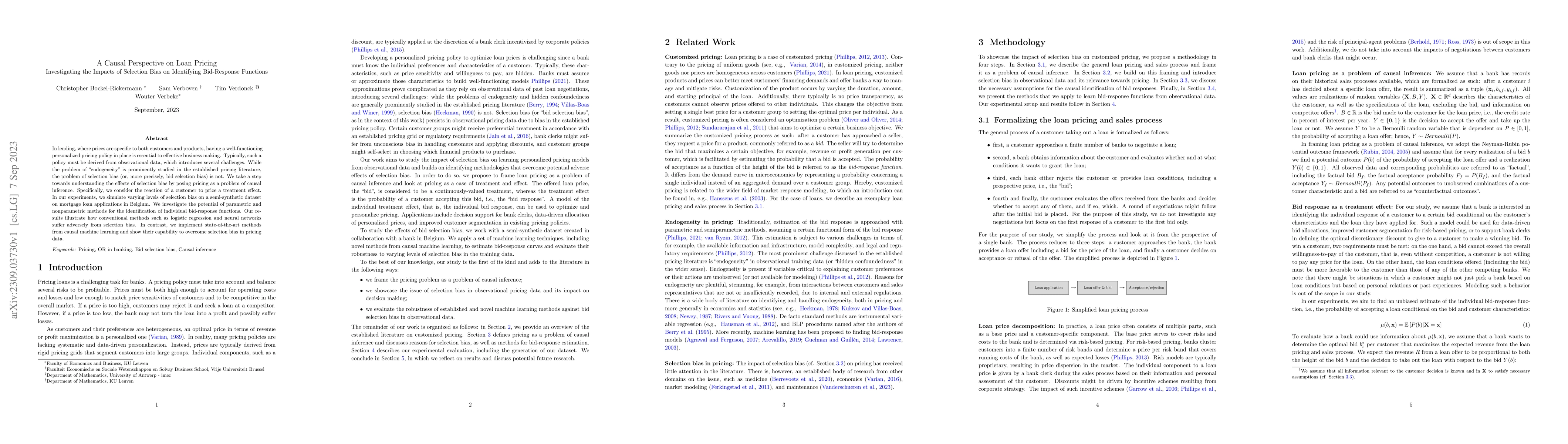 Thumbnail for A Causal Perspective on Loan Pricing: Investigating the Impacts of
  Selection Bias on Identifying Bid-Response Functions