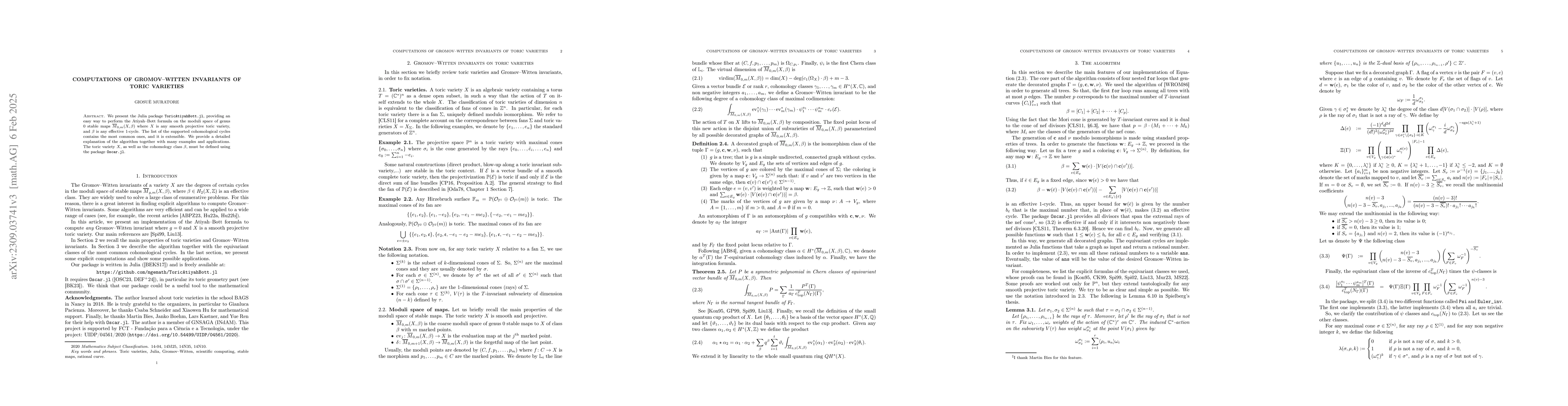 Thumbnail for Computations of Gromov-Witten invariants of toric varieties