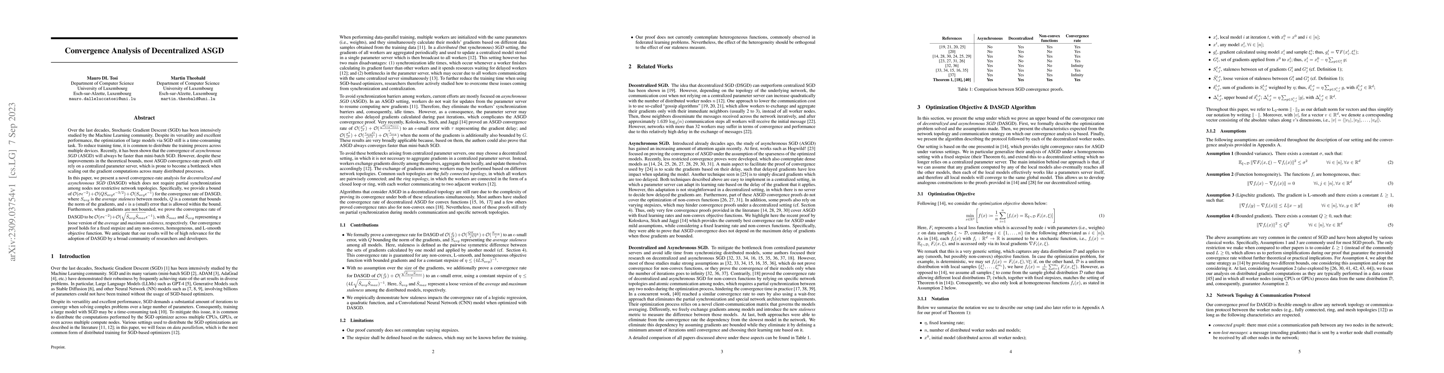 Thumbnail for Convergence Analysis of Decentralized ASGD