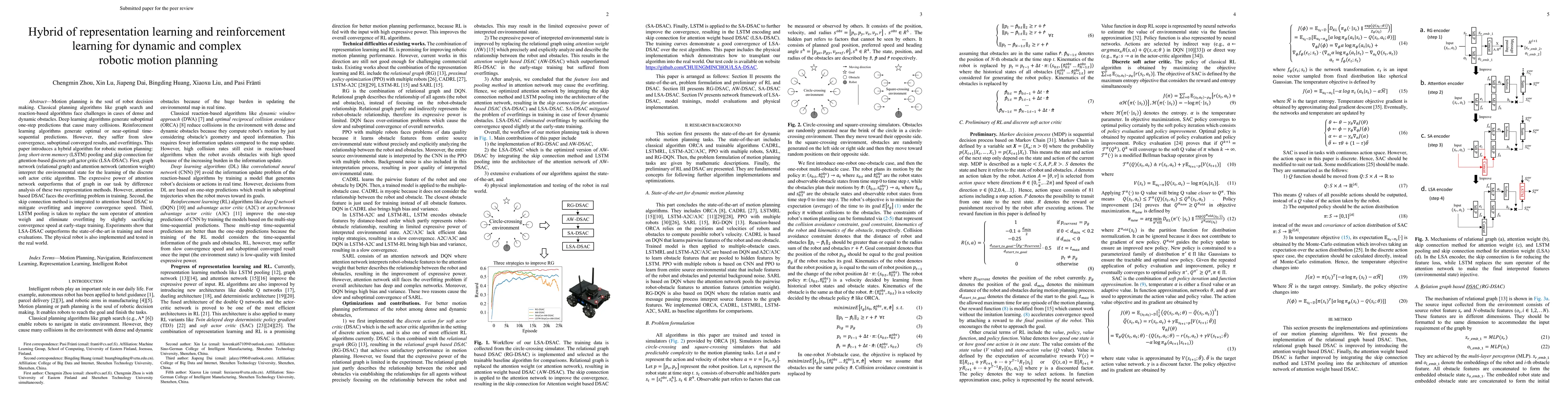 Thumbnail for Hybrid of representation learning and reinforcement learning for dynamic
  and complex robotic motion planning