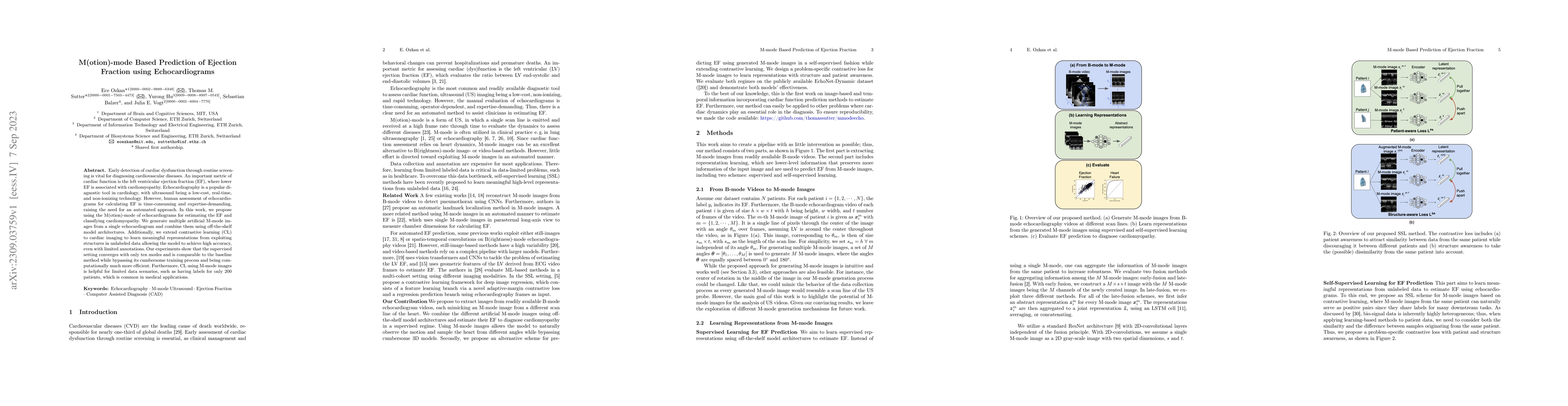 Thumbnail for M(otion)-mode Based Prediction of Ejection Fraction using
  Echocardiograms
