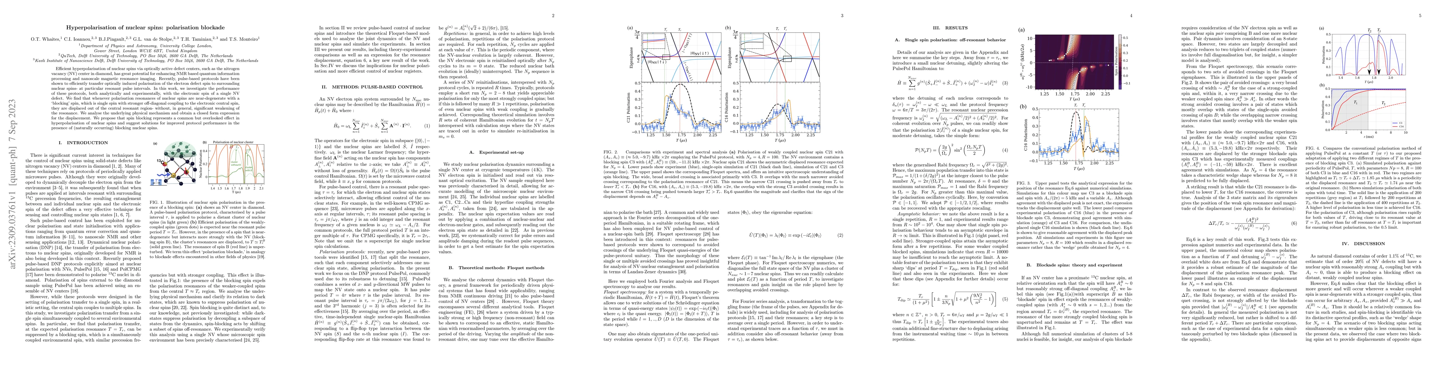 Thumbnail for Hyperpolarisation of nuclear spins: polarisation blockade