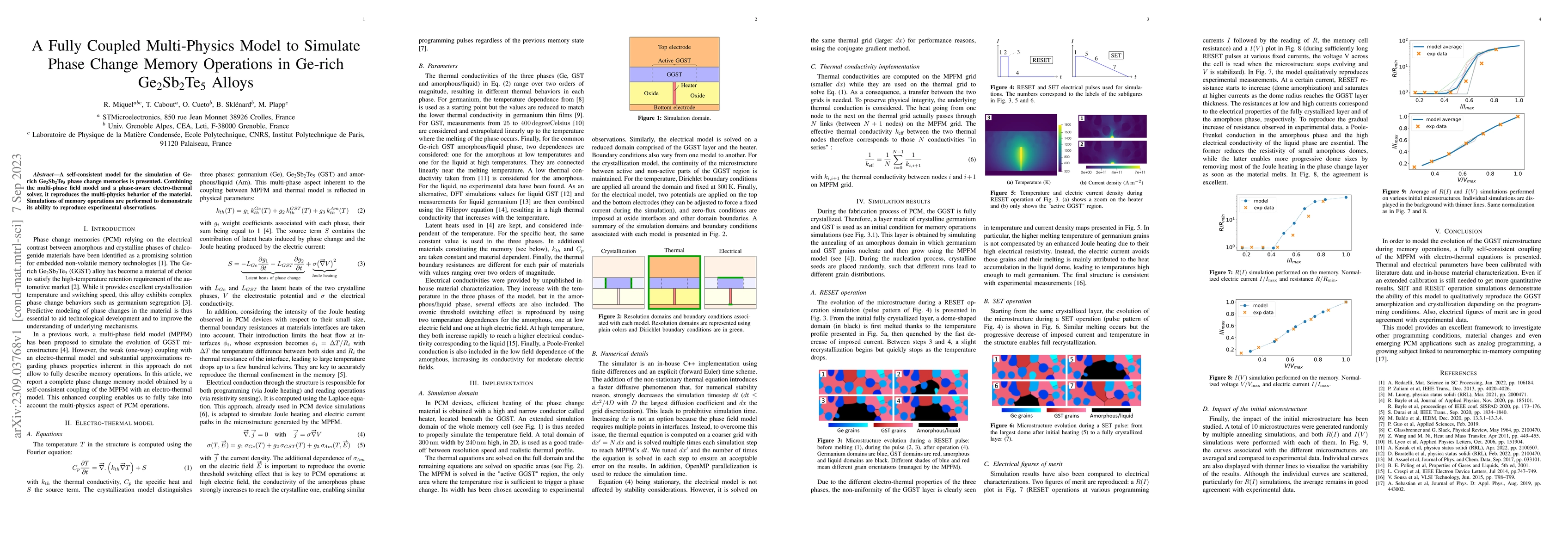 Thumbnail for A Fully Coupled Multi-Physics Model to Simulate Phase Change Memory
  Operations in Ge-rich Ge$_2$Sb$_2$Te$_5$ Alloys