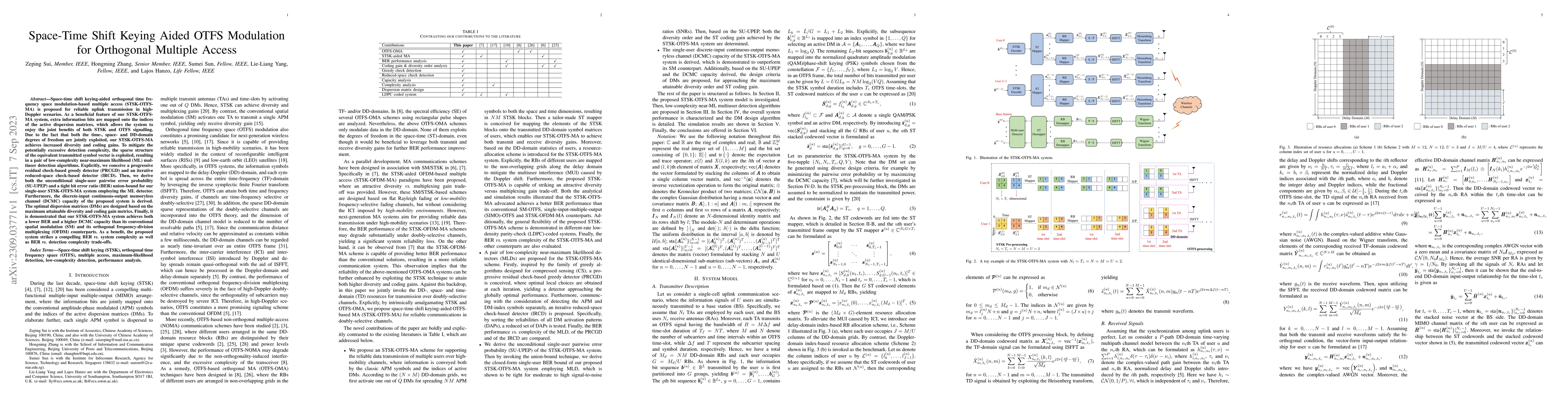 Thumbnail for Space-Time Shift Keying Aided OTFS Modulation for Orthogonal Multiple
  Access