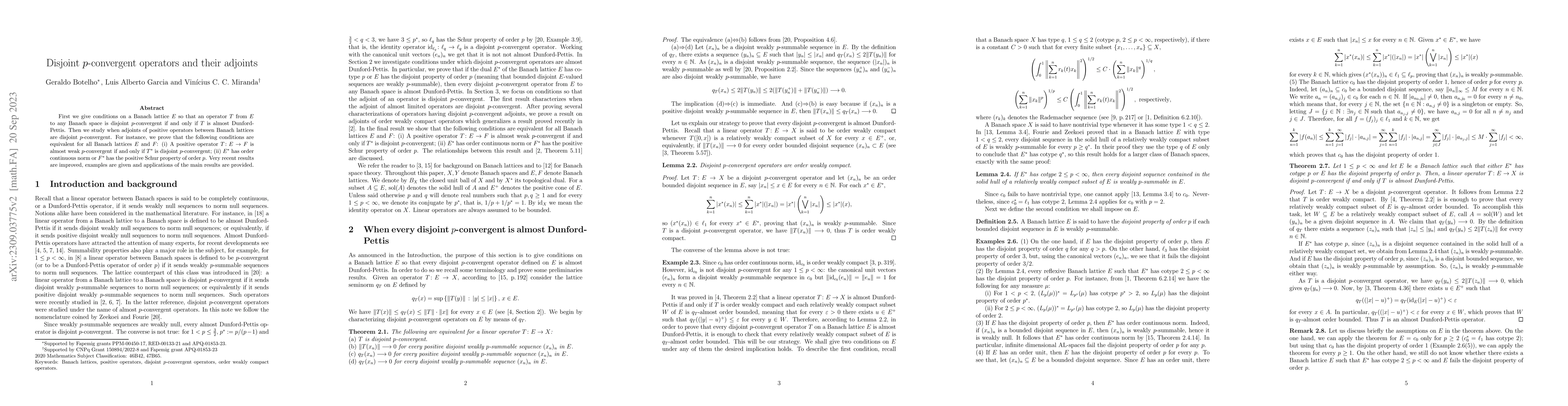 Thumbnail for Disjoint $p$-convergent operators and their adjoints