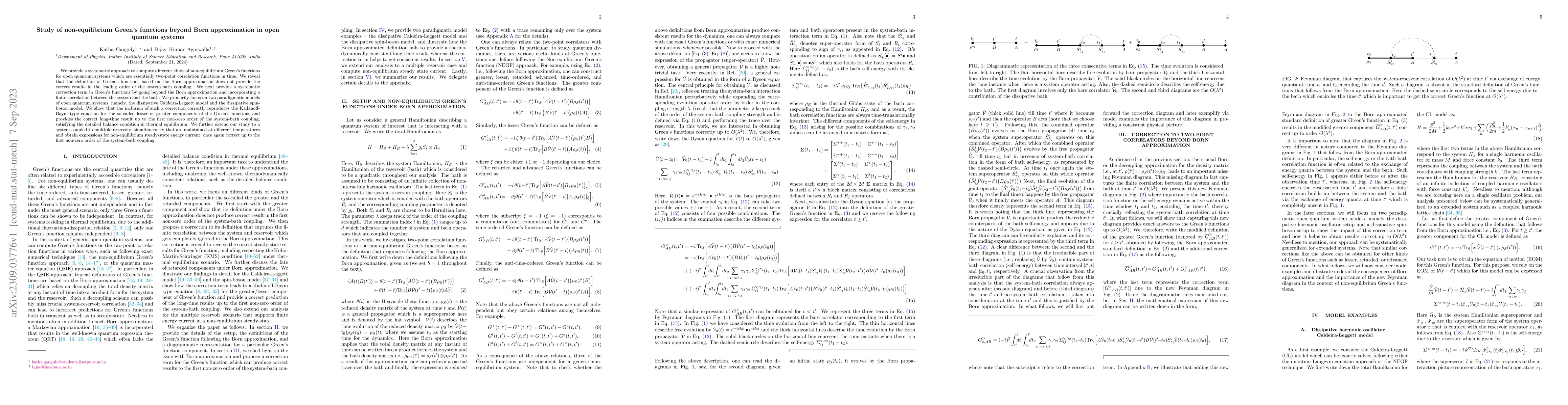 Thumbnail for Study of non-equilibrium Green's functions beyond Born approximation in
  open quantum systems