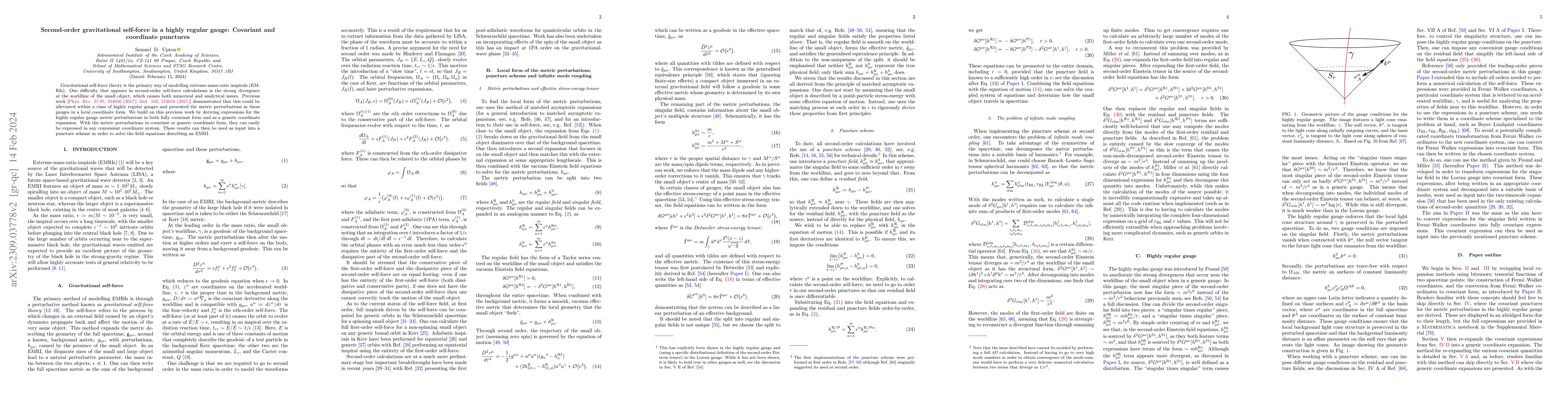 Thumbnail for Second-order gravitational self-force in a highly regular gauge:
  Covariant and coordinate punctures