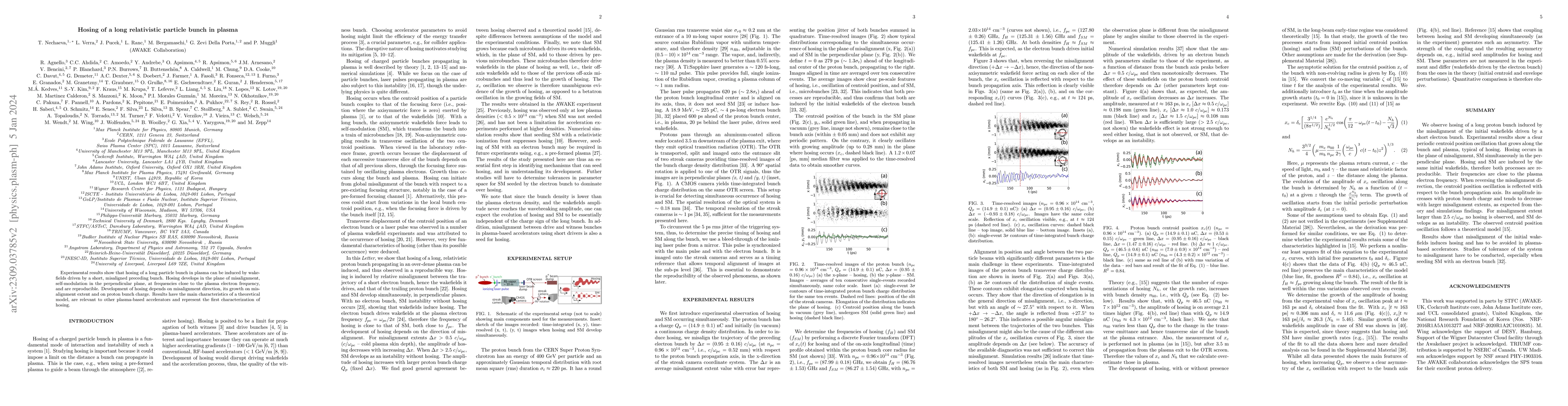 Thumbnail for Hosing of a long relativistic particle bunch in plasma
