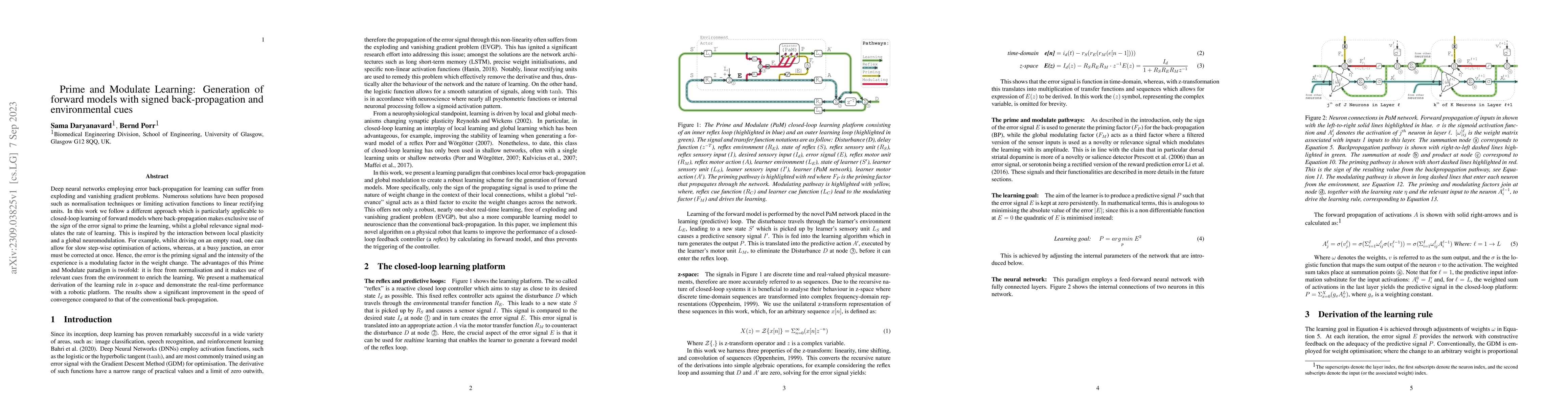 Thumbnail for Prime and Modulate Learning: Generation of forward models with signed
  back-propagation and environmental cues