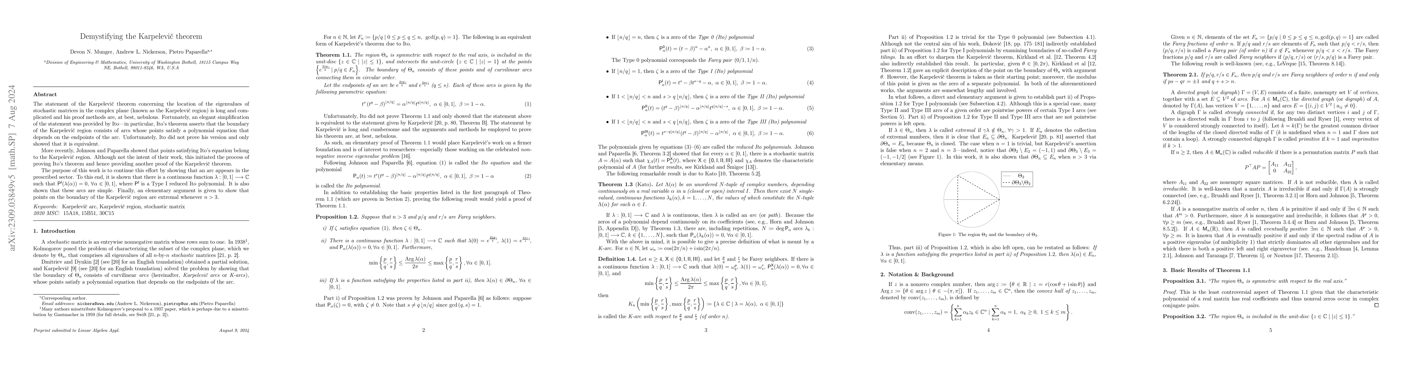 Thumbnail for Demystifying the Karpelevic theorem