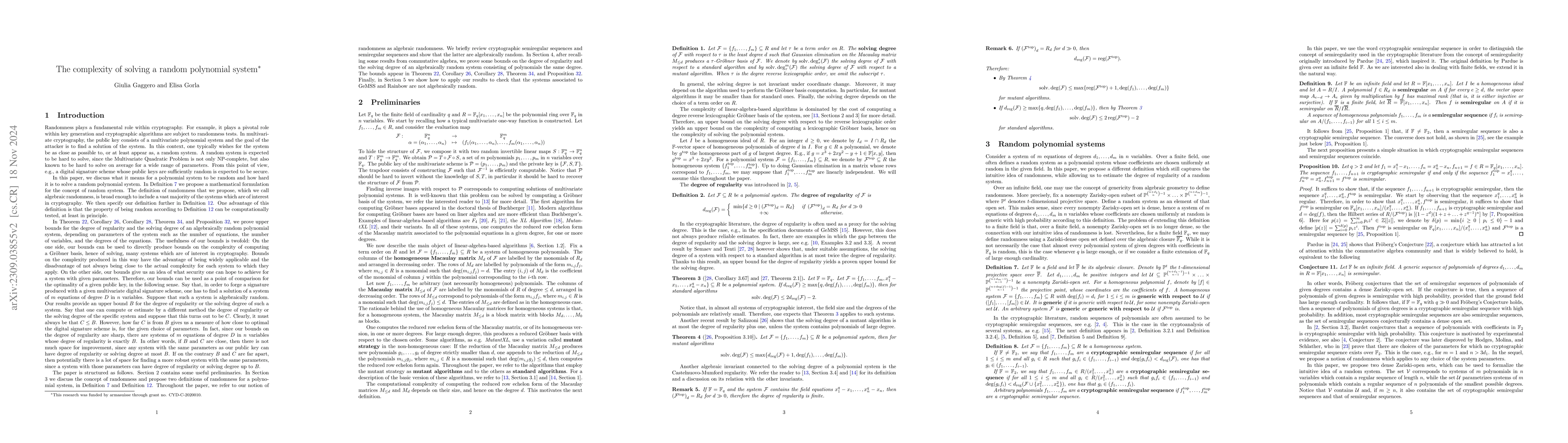 Thumbnail for The complexity of solving a random polynomial system