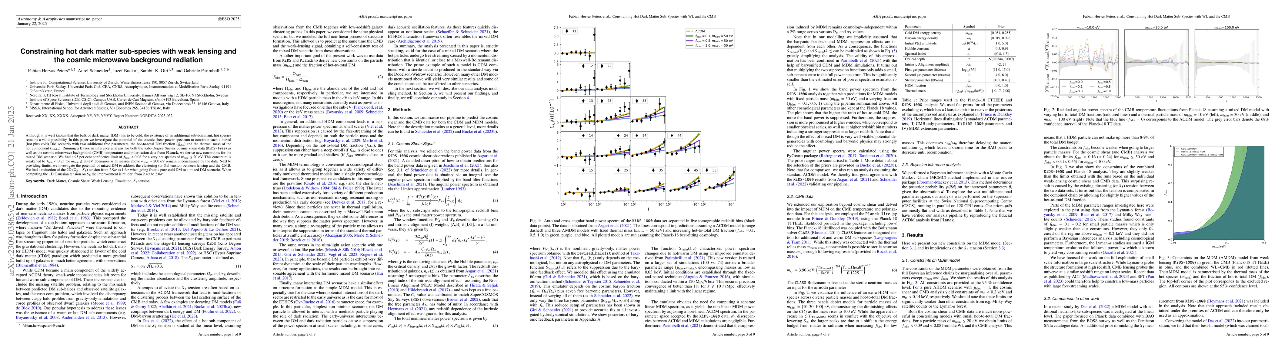 Thumbnail for Constraining Hot Dark Matter Sub-Species with Weak Lensing and the
  Cosmic Microwave Background Radiation