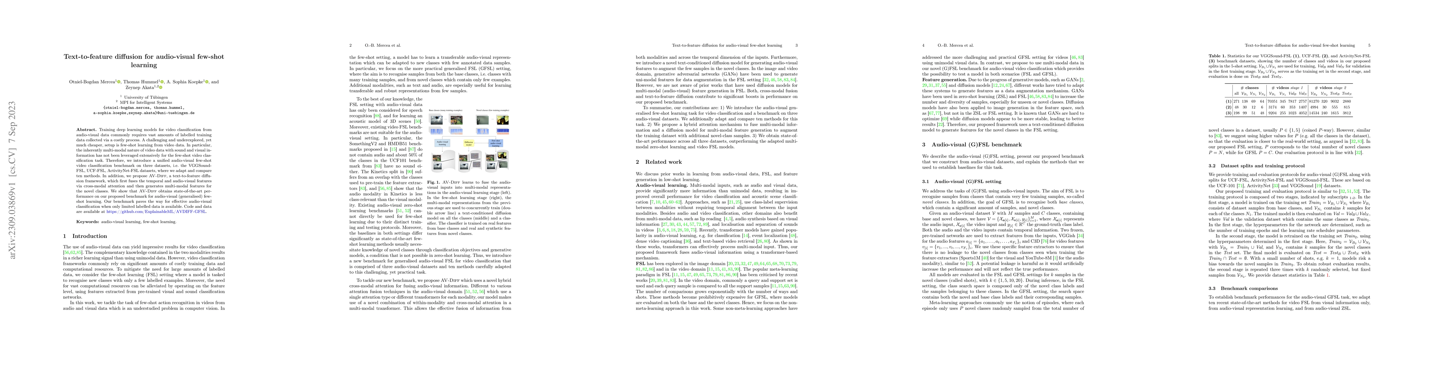 Thumbnail for Text-to-feature diffusion for audio-visual few-shot learning