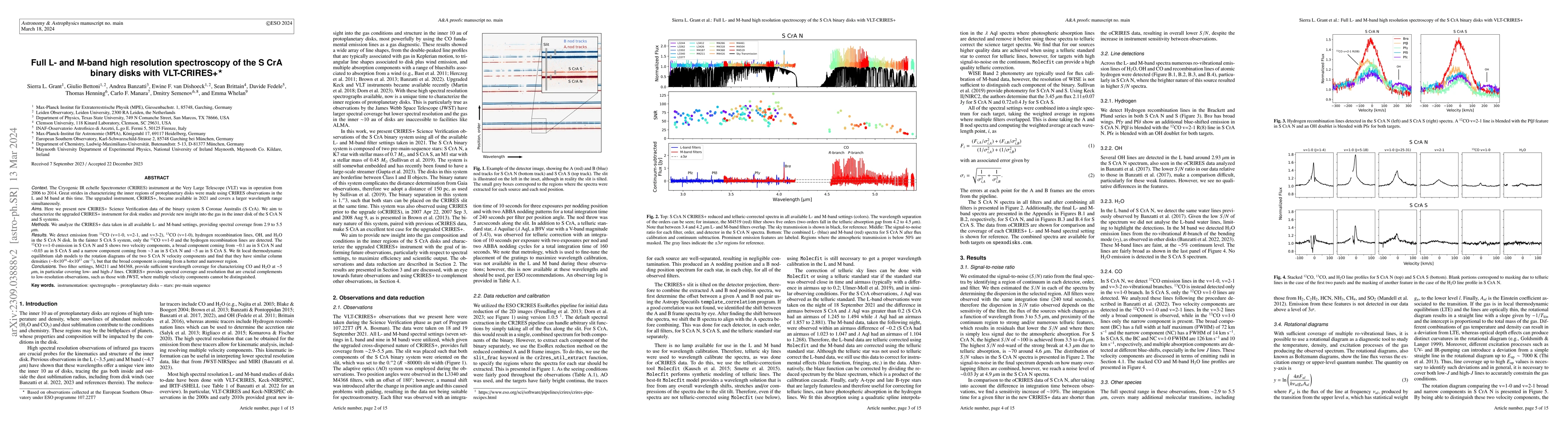 Thumbnail for Full L- and M-band high resolution spectroscopy of the S CrA binary
  disks with VLT-CRIRES+
