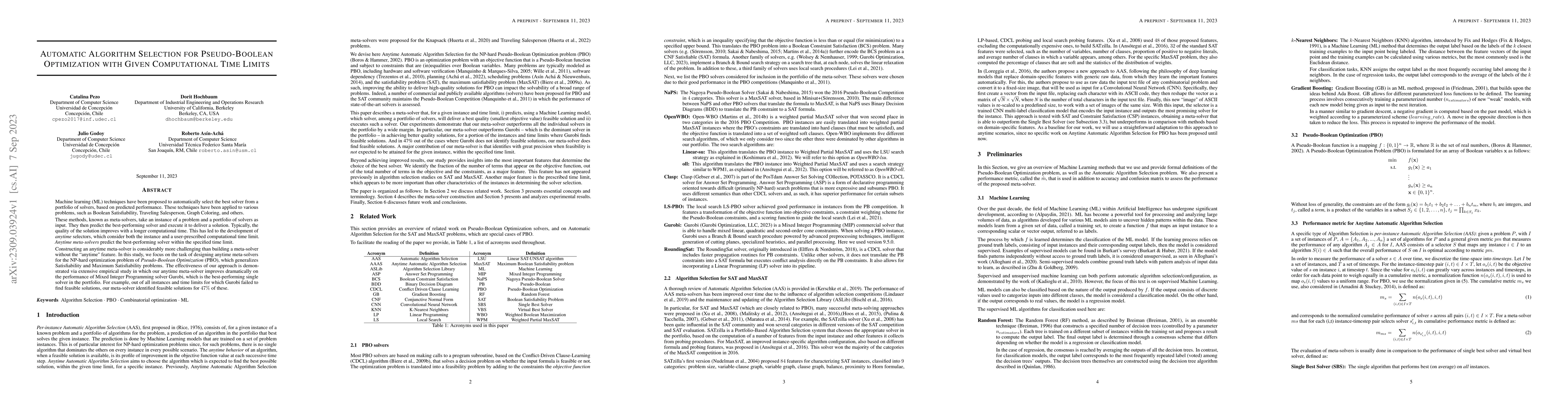 Thumbnail for Automatic Algorithm Selection for Pseudo-Boolean Optimization with Given
  Computational Time Limits