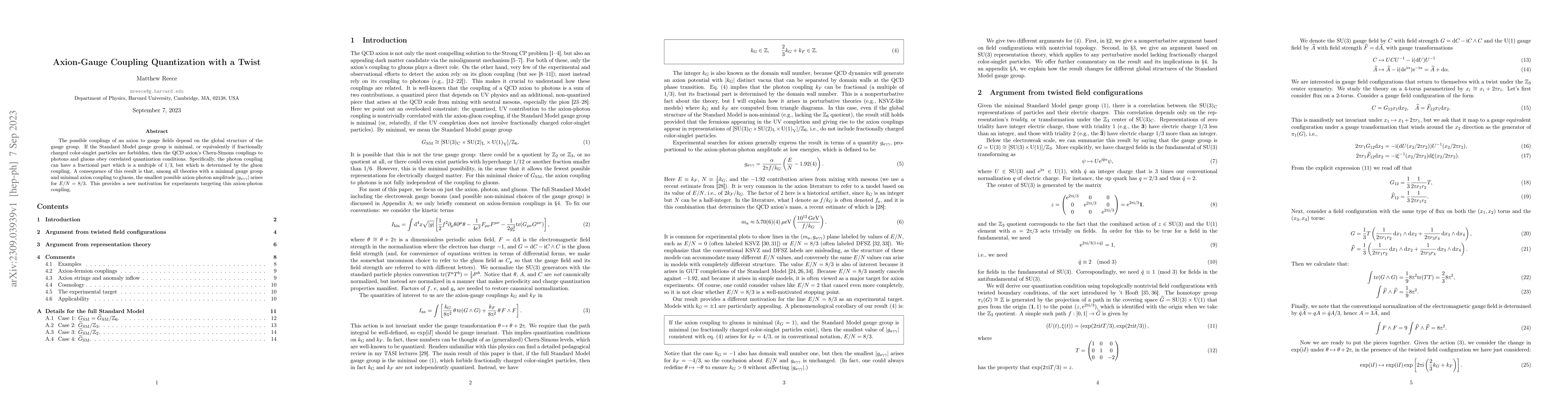 Thumbnail for Axion-Gauge Coupling Quantization with a Twist