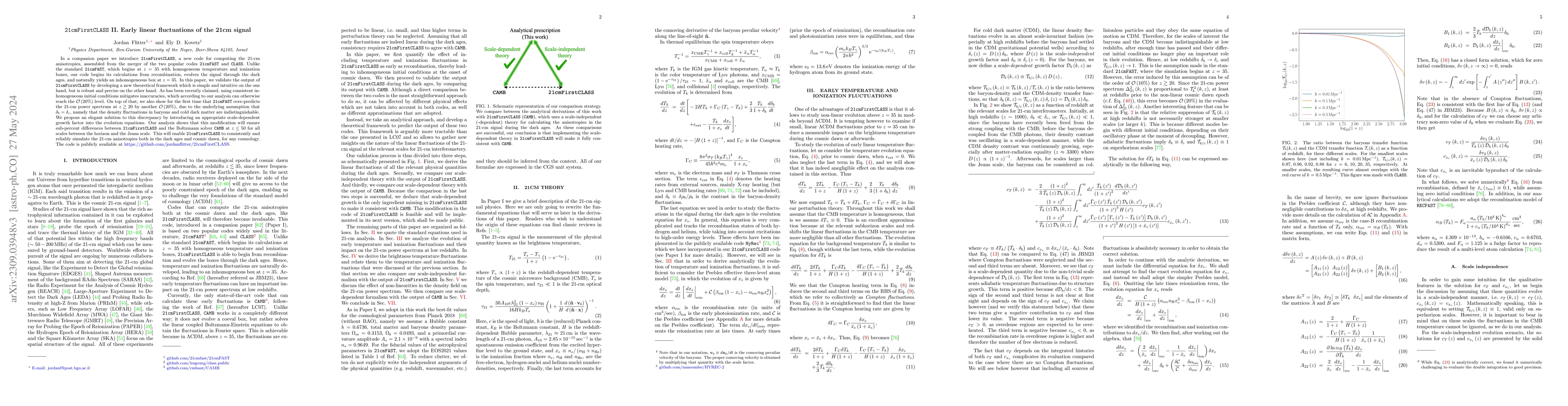 Thumbnail for 21cmFirstCLASS II. Early linear fluctuations of the 21cm signal