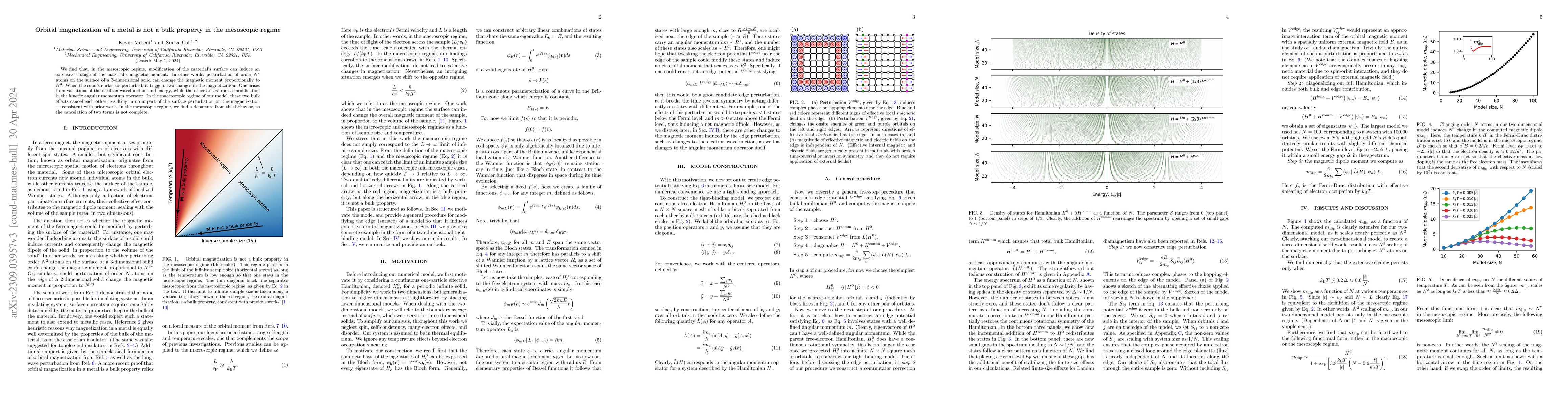 Thumbnail for Orbital magnetization of a metal is not a bulk property in the
  mesoscopic regime