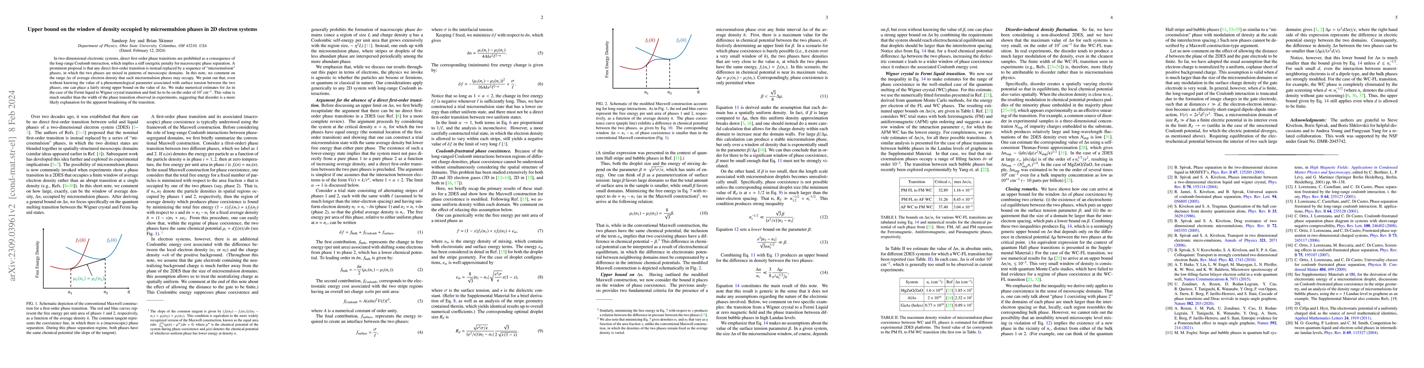 Thumbnail for Upper bound on the window of density occupied by microemulsion phases in
  two-dimensional electron systems
