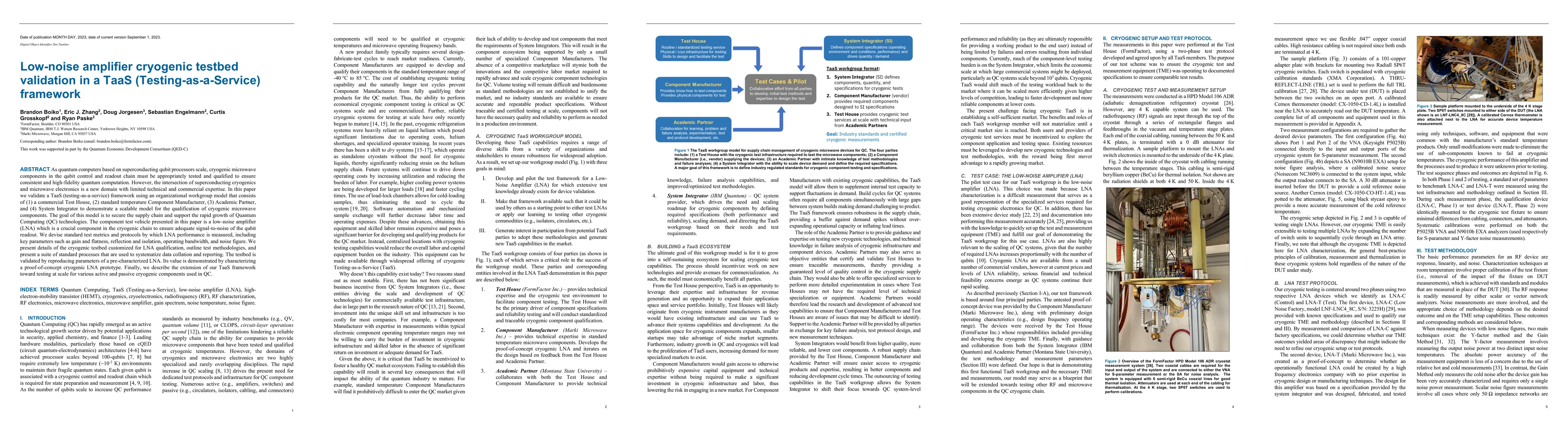 Thumbnail for Low-noise amplifier cryogenic testbed validation in a TaaS
  (Testing-as-a-Service) framework