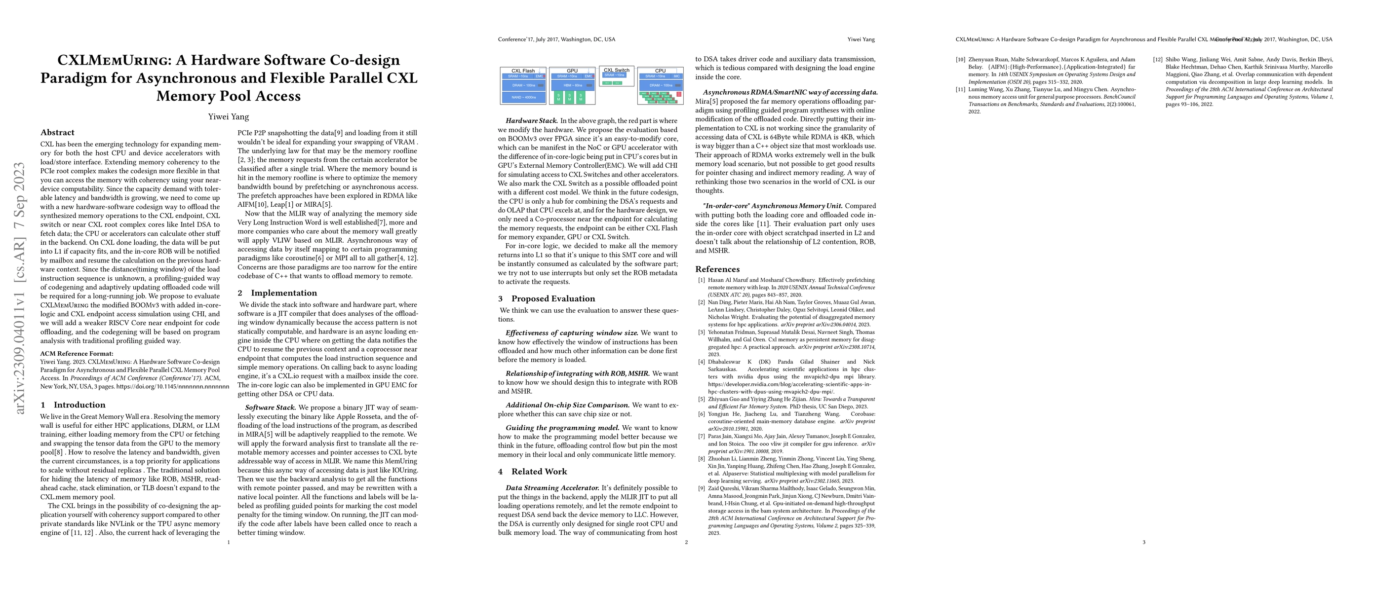 Thumbnail for CXLMemUring: A Hardware Software Co-design Paradigm for Asynchronous and
  Flexible Parallel CXL Memory Pool Access