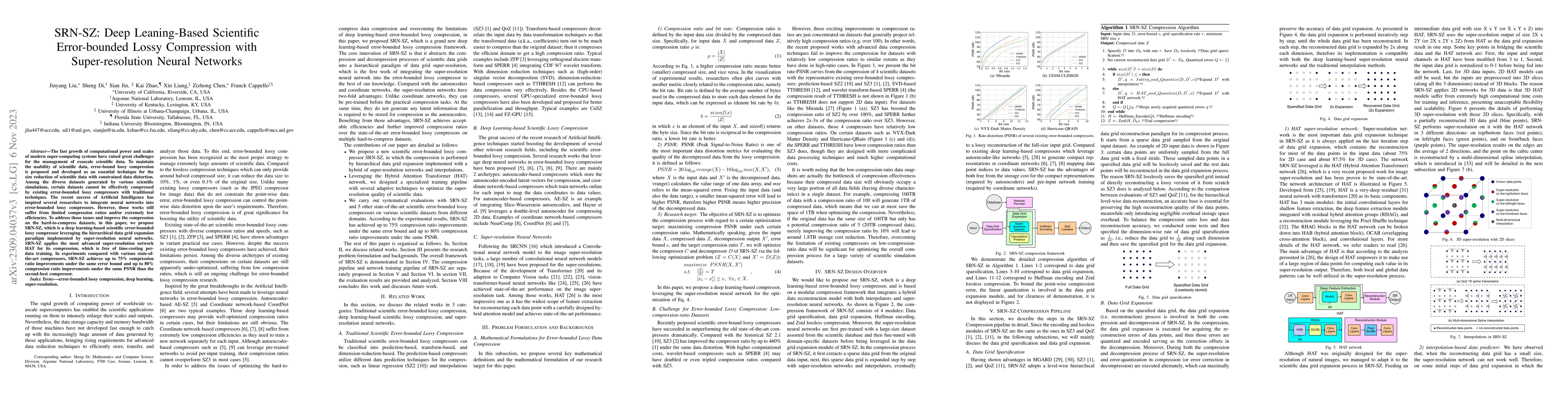 Thumbnail for SRN-SZ: Deep Leaning-Based Scientific Error-bounded Lossy Compression
  with Super-resolution Neural Networks