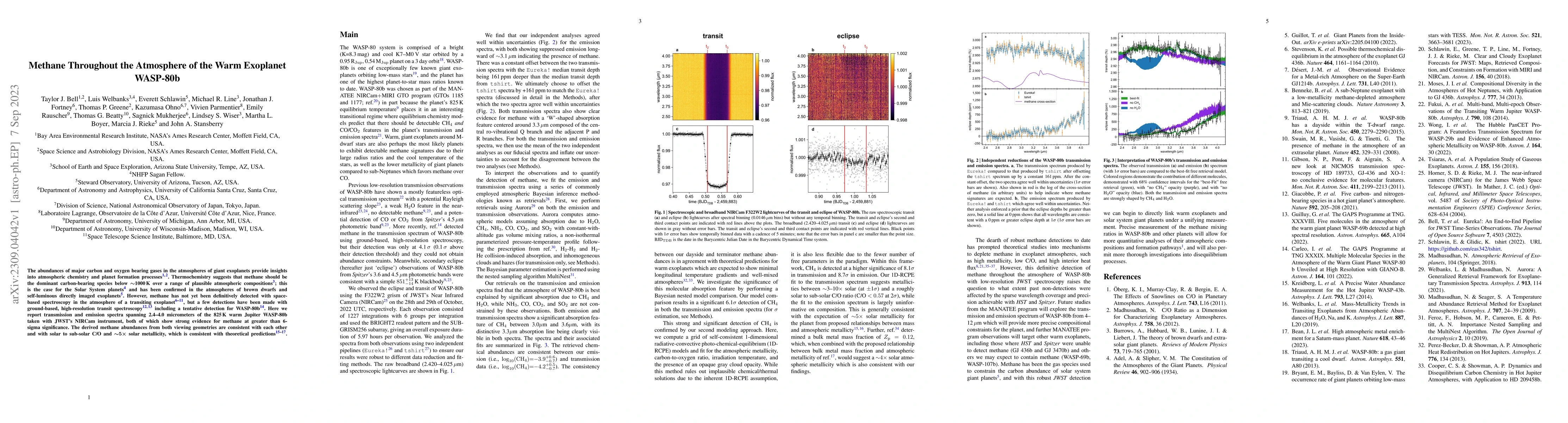 Thumbnail for Methane Throughout the Atmosphere of the Warm Exoplanet WASP-80b