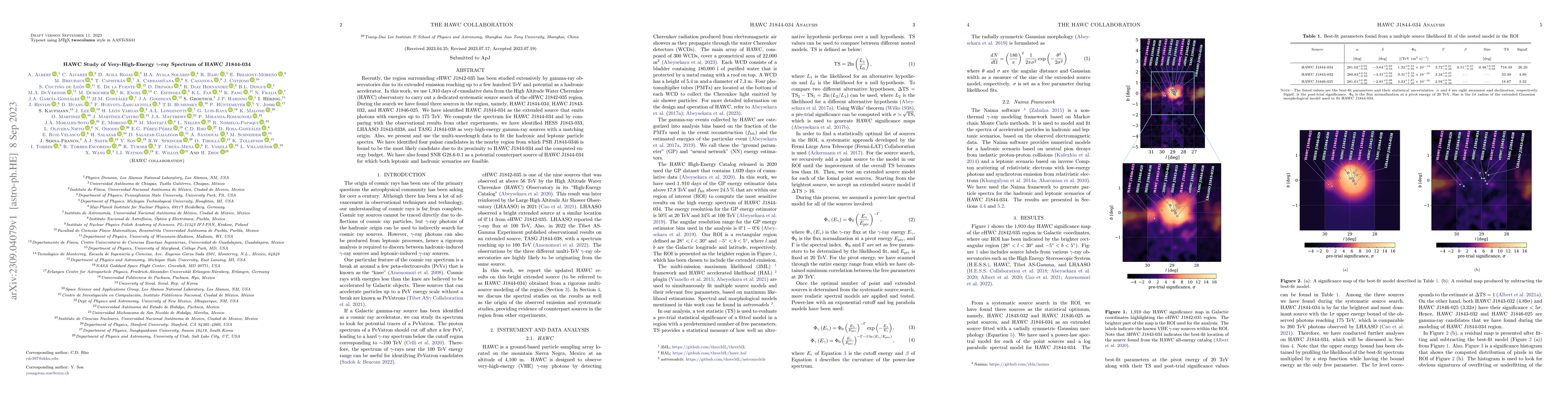 Thumbnail for HAWC Study of Very-High-Energy $\gamma$-ray Spectrum of HAWC J1844-034
