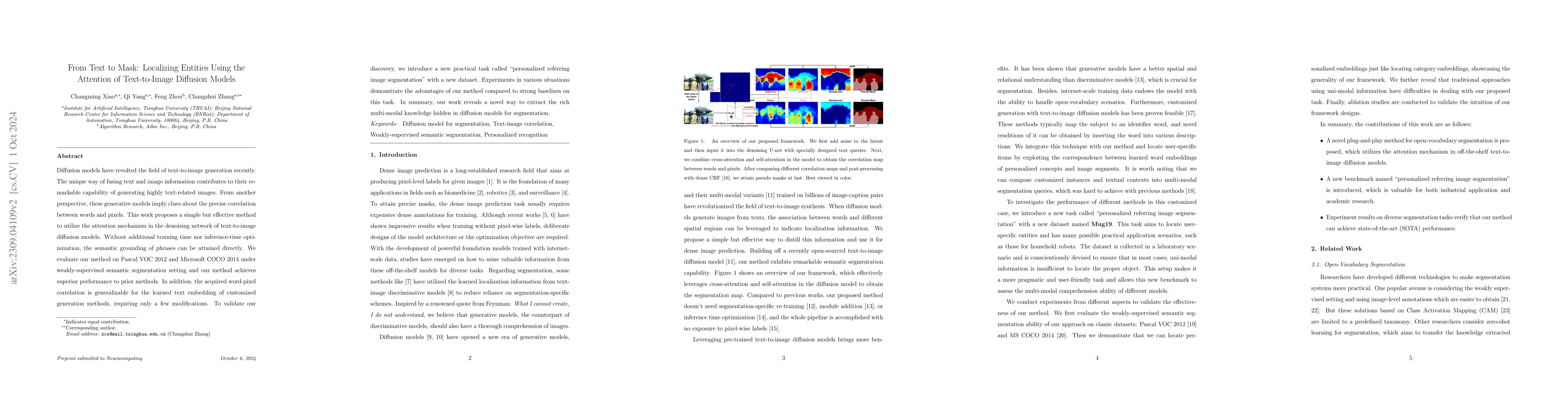 Thumbnail for From Text to Mask: Localizing Entities Using the Attention of
  Text-to-Image Diffusion Models