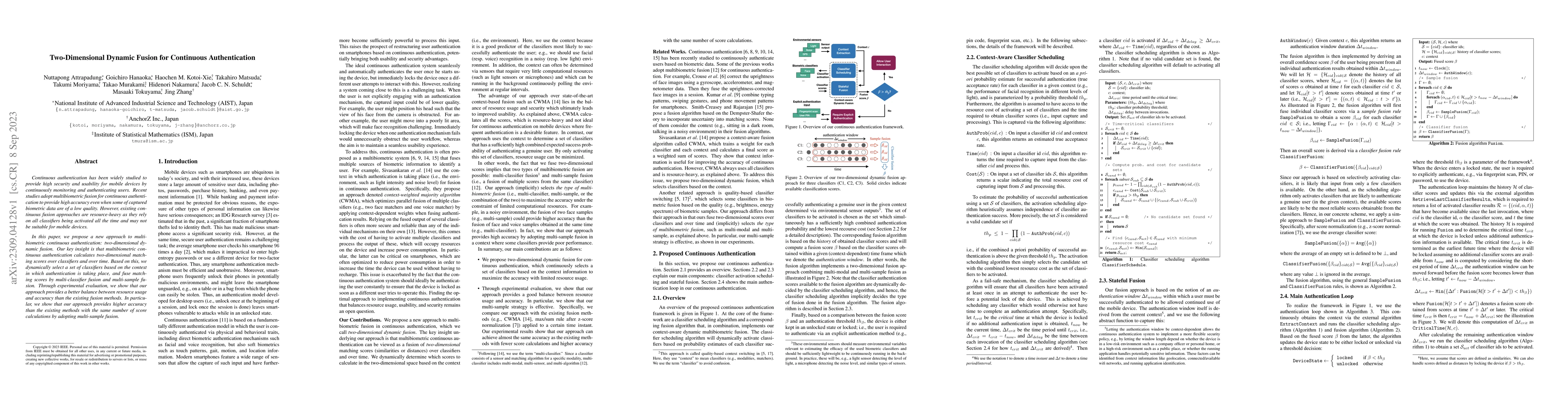Thumbnail for Two-Dimensional Dynamic Fusion for Continuous Authentication