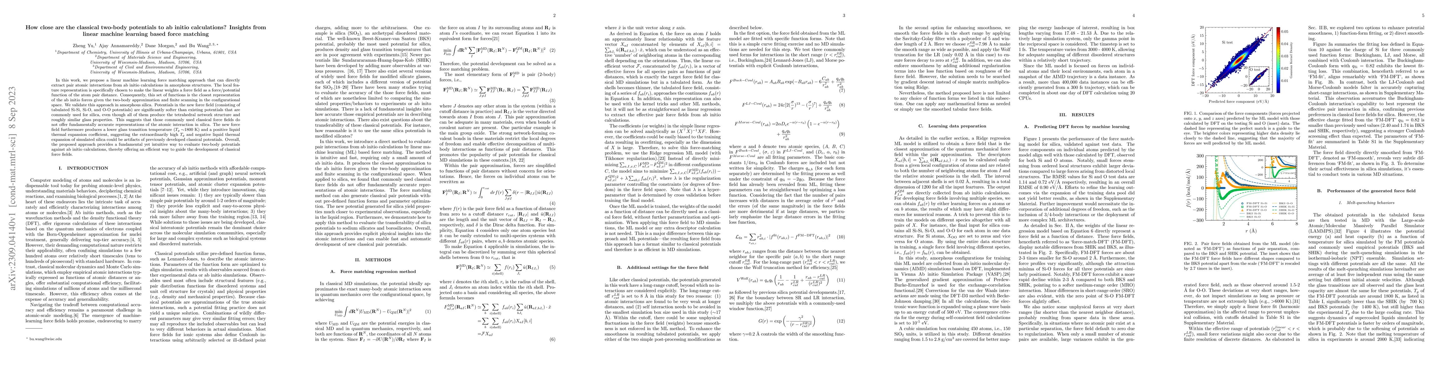 Thumbnail for How close are the classical two-body potentials to ab initio
  calculations? Insights from linear machine learning based force matching