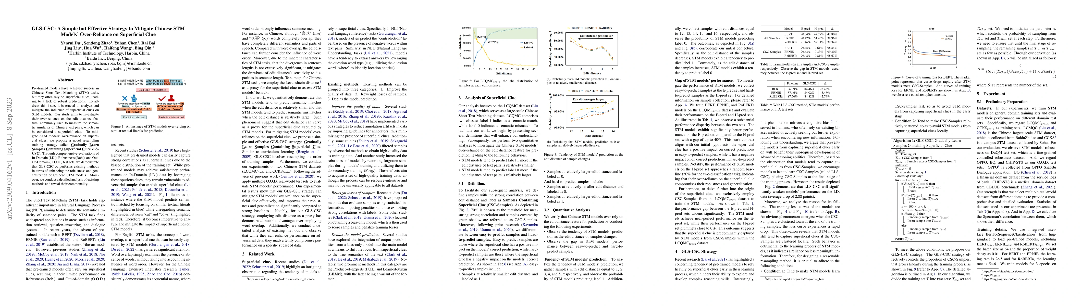 Thumbnail for GLS-CSC: A Simple but Effective Strategy to Mitigate Chinese STM Models'
  Over-Reliance on Superficial Clue