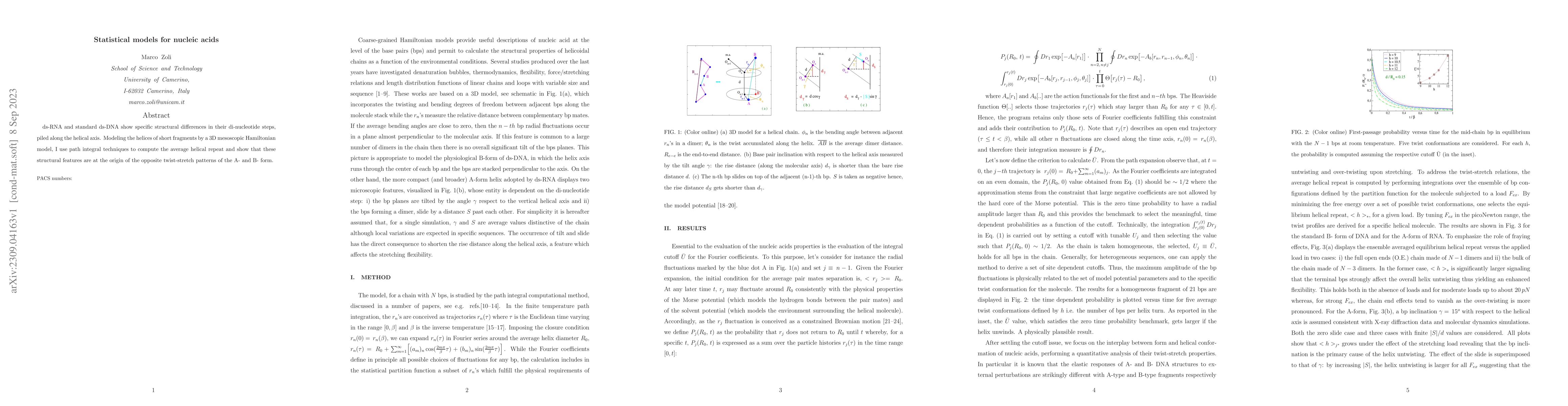 Thumbnail for Statistical models for nucleic acids
