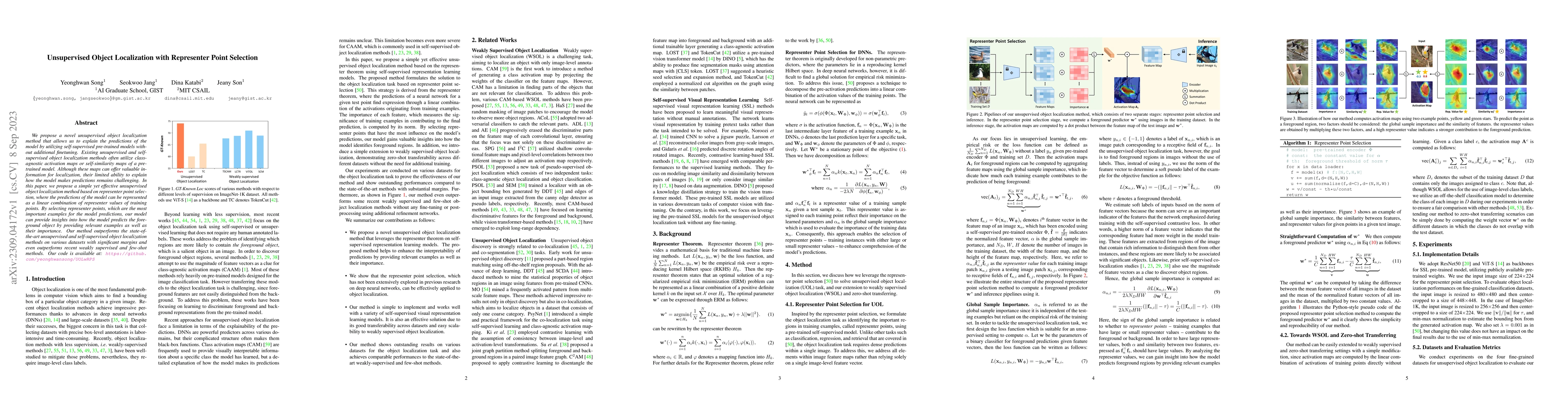 Thumbnail for Unsupervised Object Localization with Representer Point Selection
