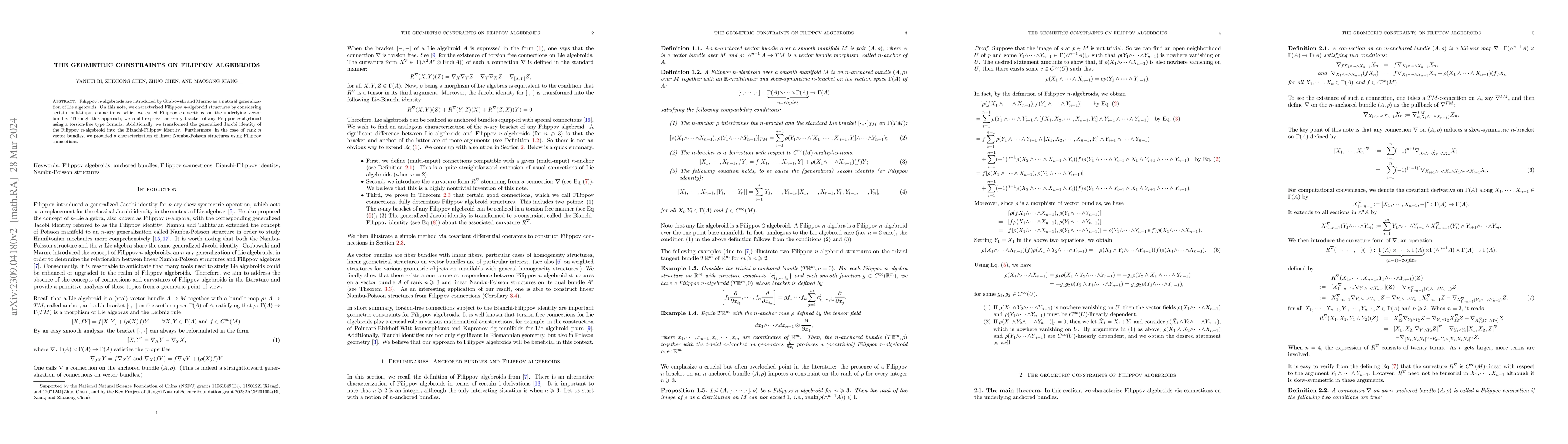 Thumbnail for The geometric constraints on Filippov algebroids